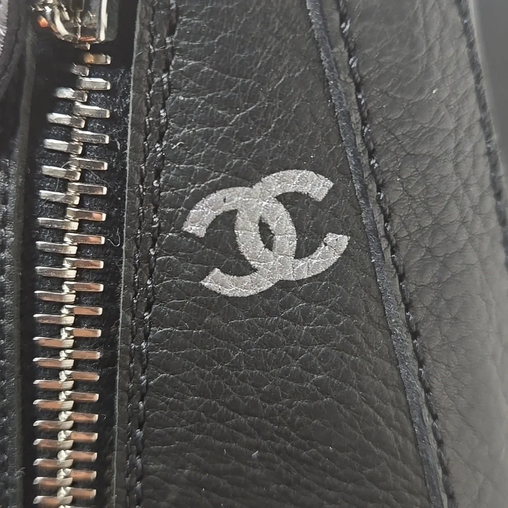 CHANEL - 14B CC Black Leather Buckle Moto Biker Boots - 37